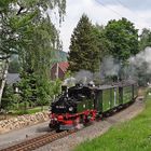 99 608 mit Reichsbahn-Garnitur auf der Fichtelbergbahn