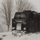 99 7242-3 im Schneetreiben(Harz) Februar 1996