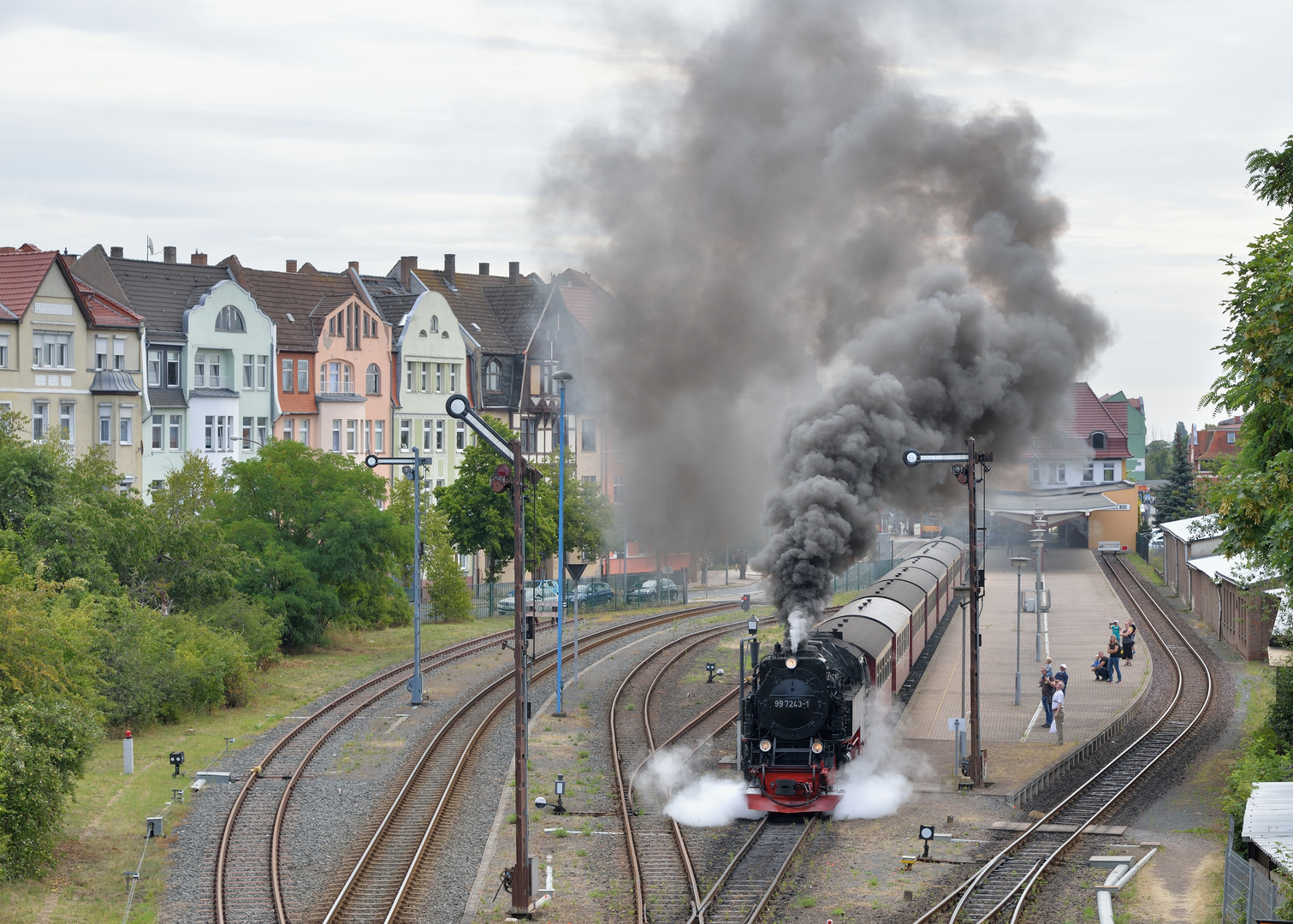 99 7243-1 am 24.07.20 bei der Ausfahrt aus Nordhausen