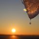 Wassertropfen im Sonnenuntergang 