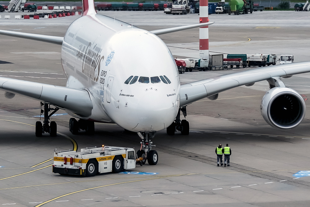 A 380 auf dem Düsseldorfer Flughafen