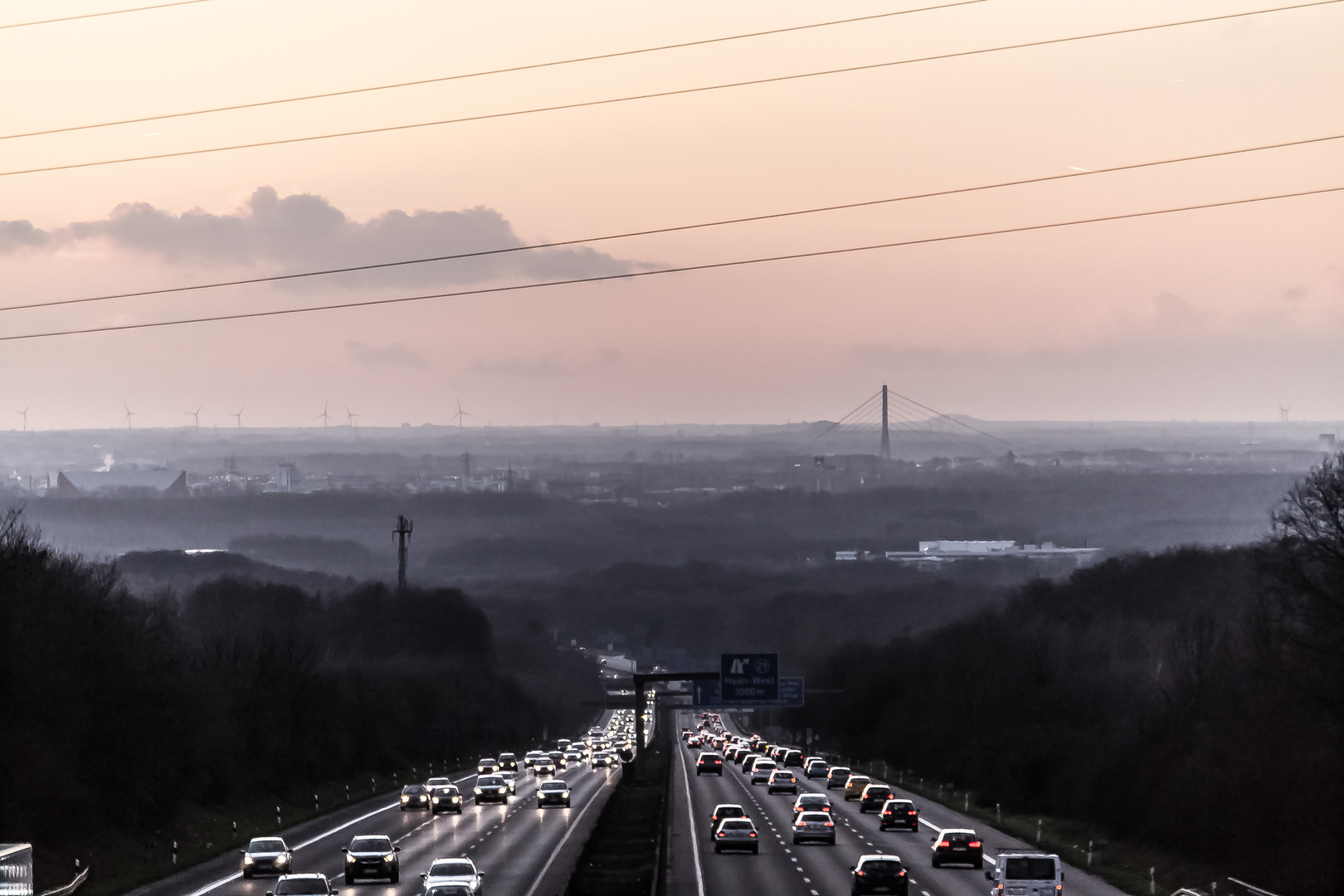 A 46 Blick Richtung Düsseldorf