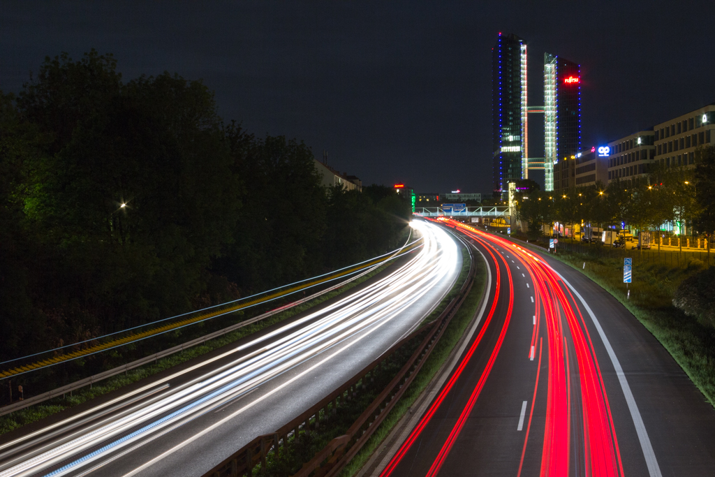 A 9 bei Nacht Langzeitbelichtung II