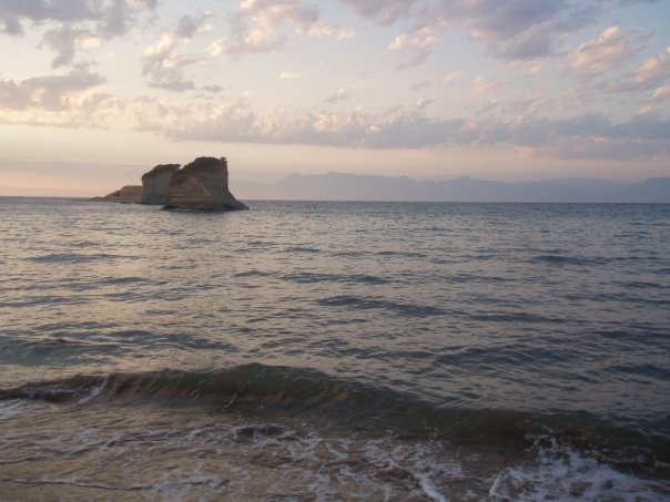 a beach in Corfu, Greece