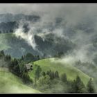 a big fog and the farmhouse