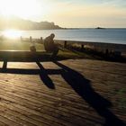 a biker in the sun