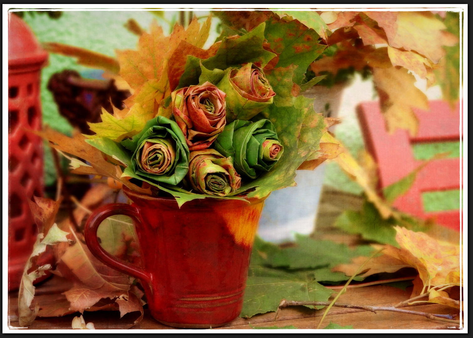 a bouquet of leaves