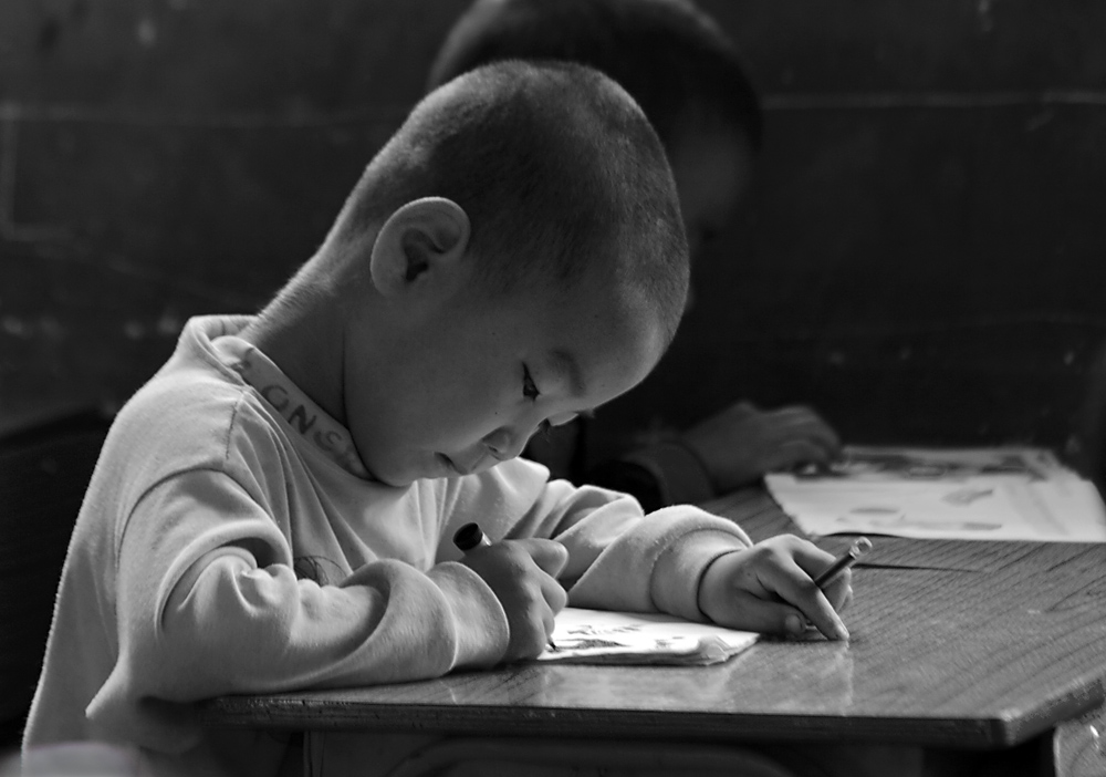 A Boy in His Classroom