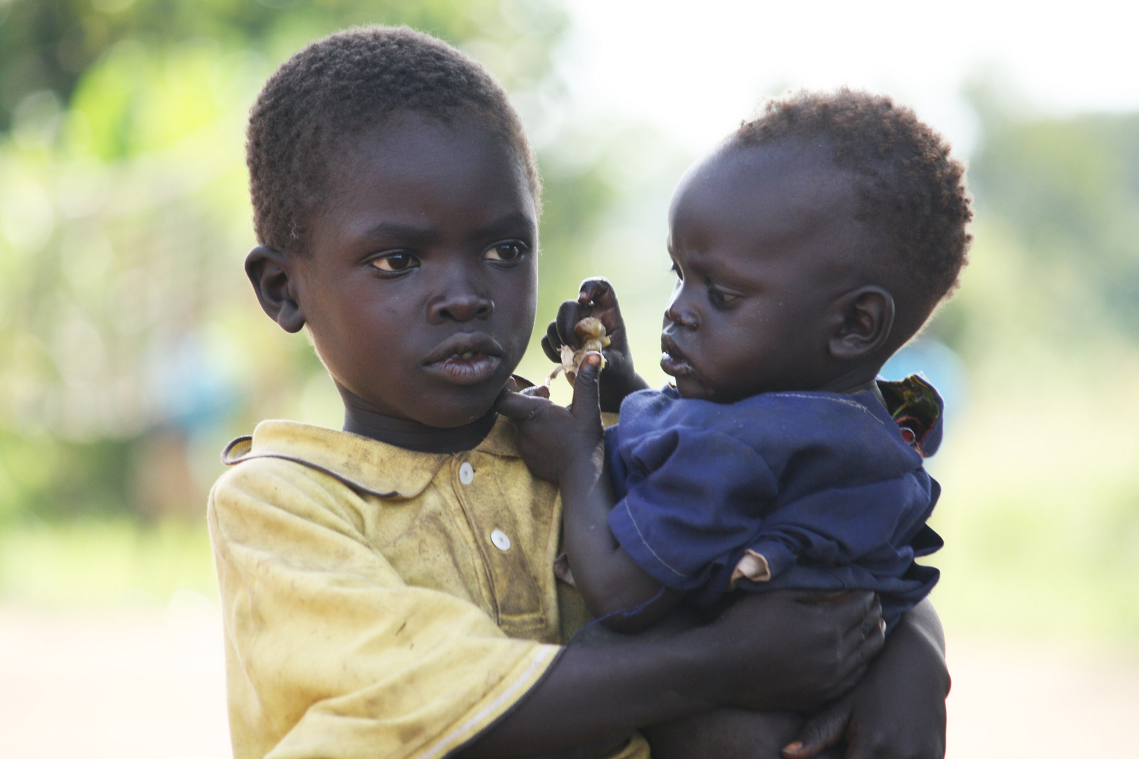 A boy with his little brother