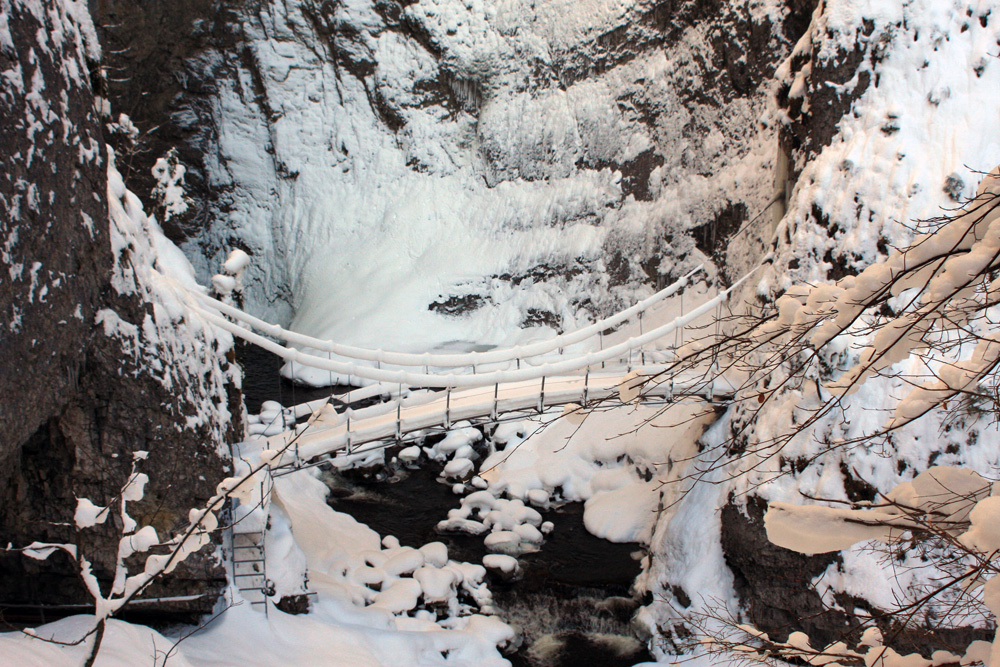 A bridge made of snow