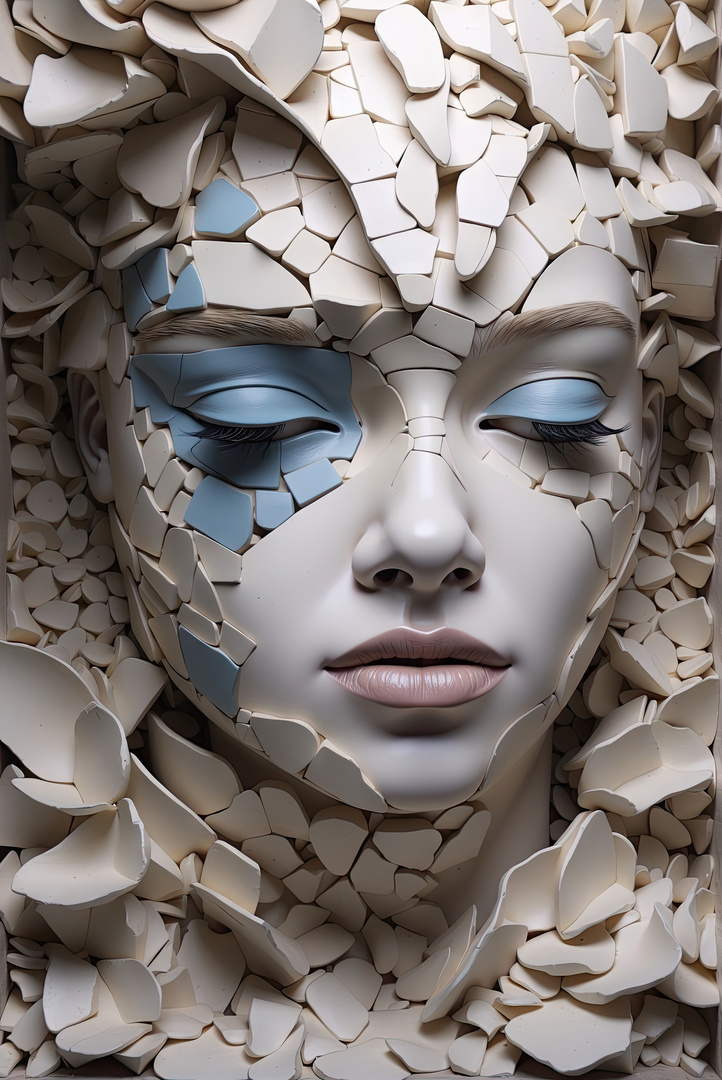 A broken cracked porcelain face-art-scale-4_00x