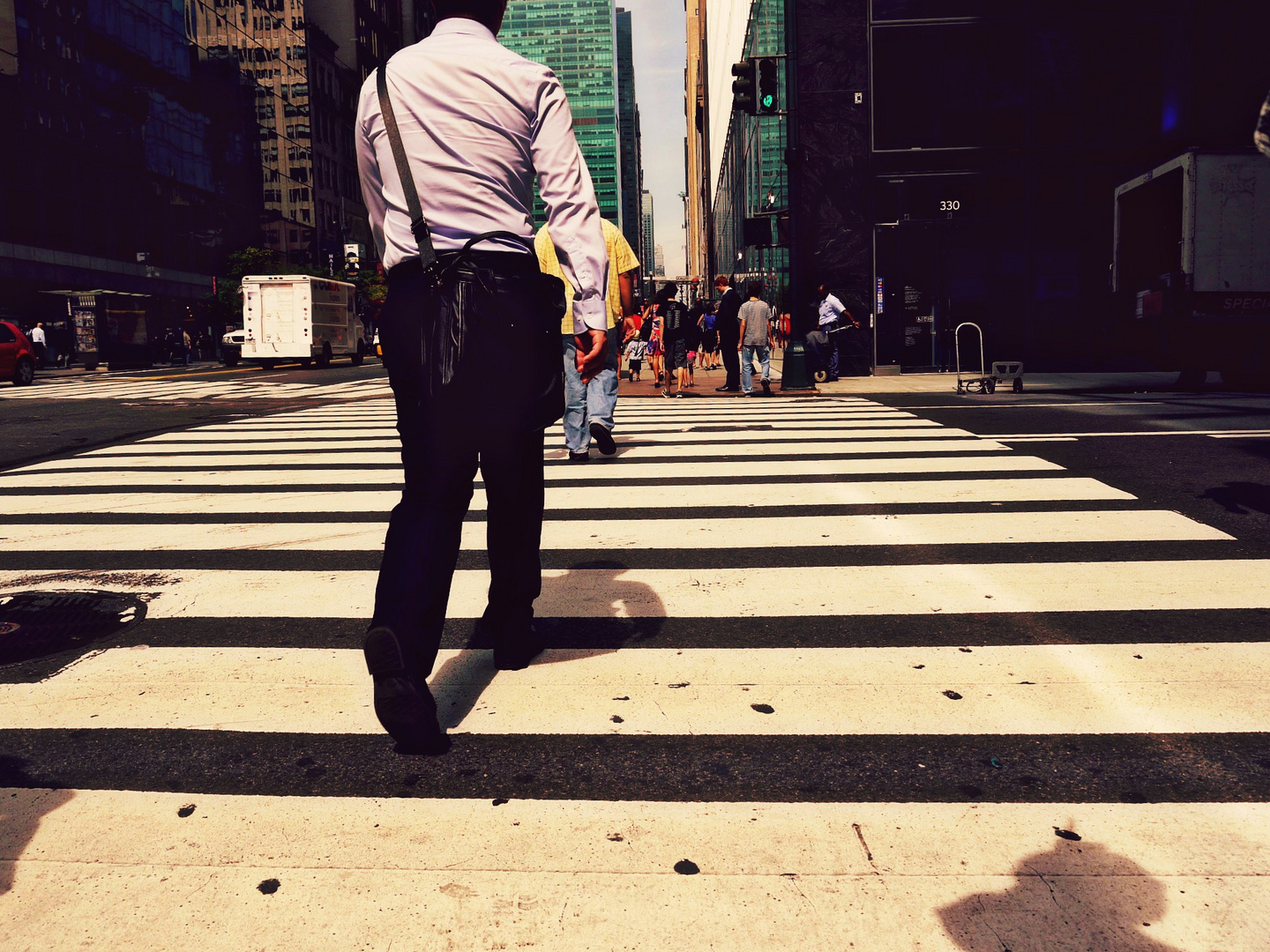 a busy man in New York