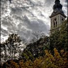 A church in autumn