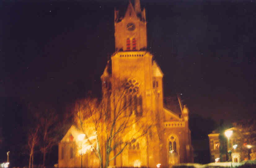 A church in the night