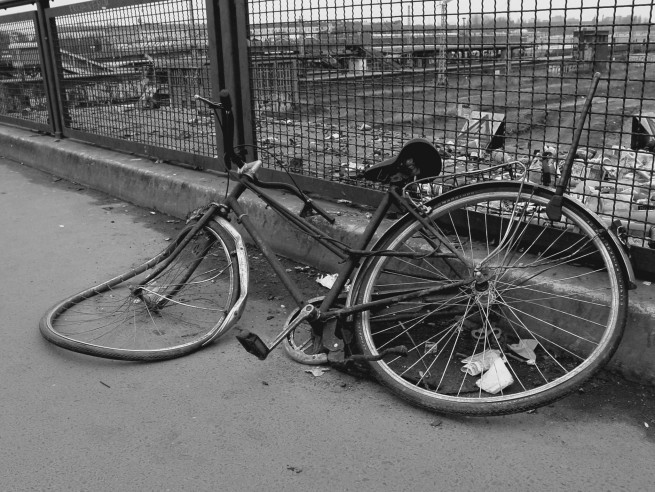 A desolated GDR Bike in the Warschauer Bridge, Berlin.