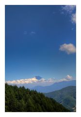 A distant view [of Mt. Fuji]