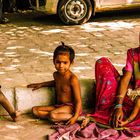 A family at the street