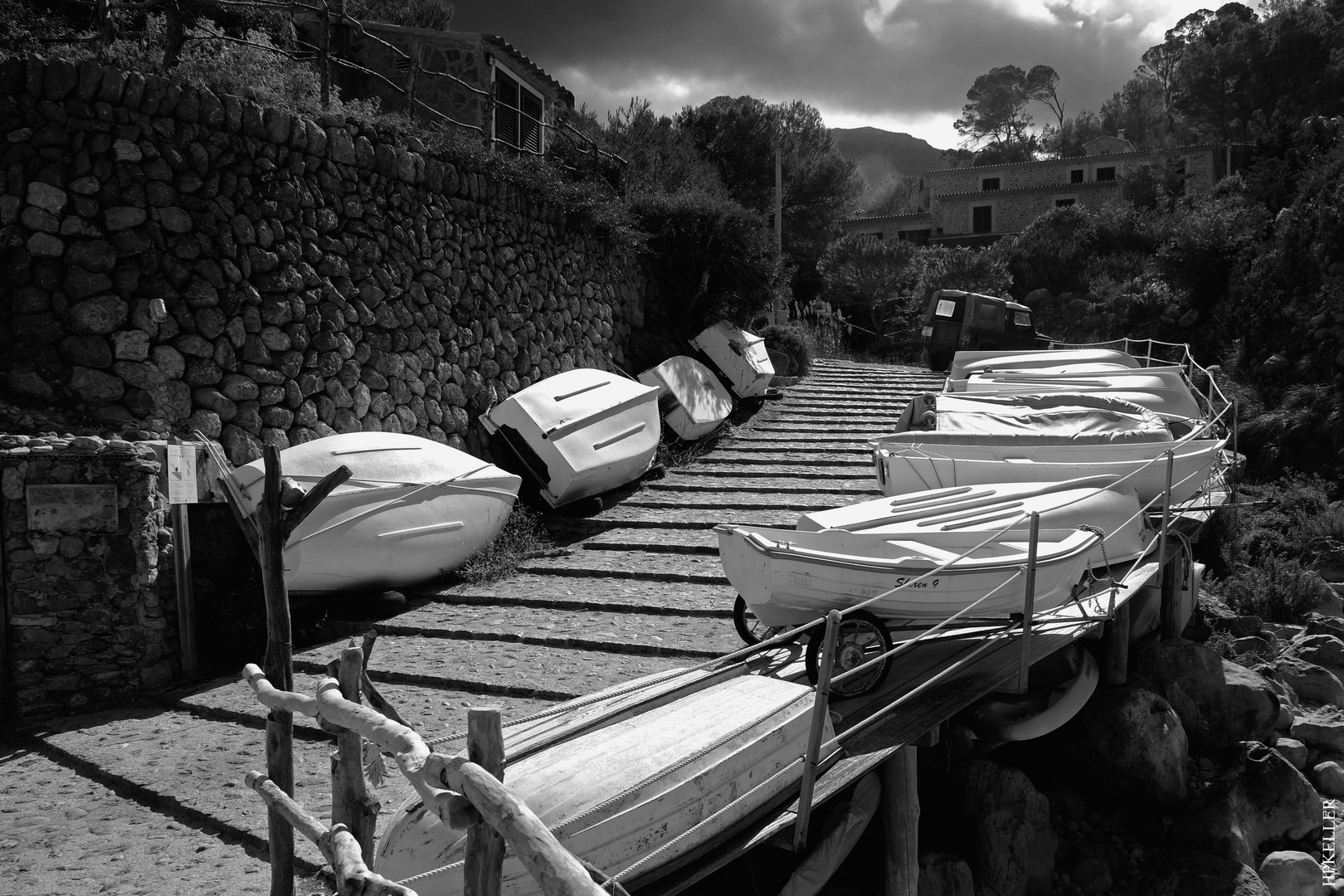 A few days ago, fishing boats in Cala Deia, Mallorca.