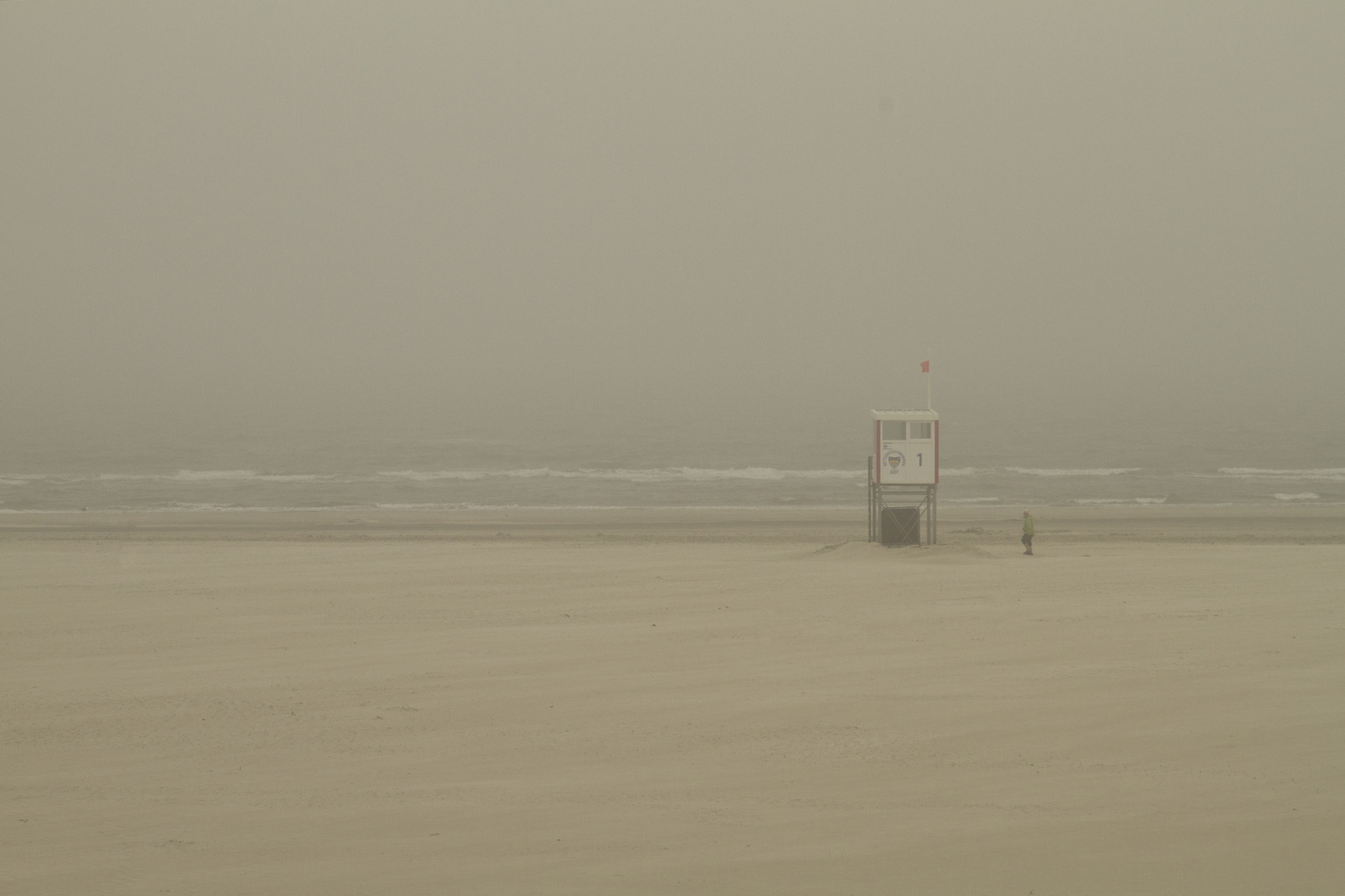 A foggy day on the beach