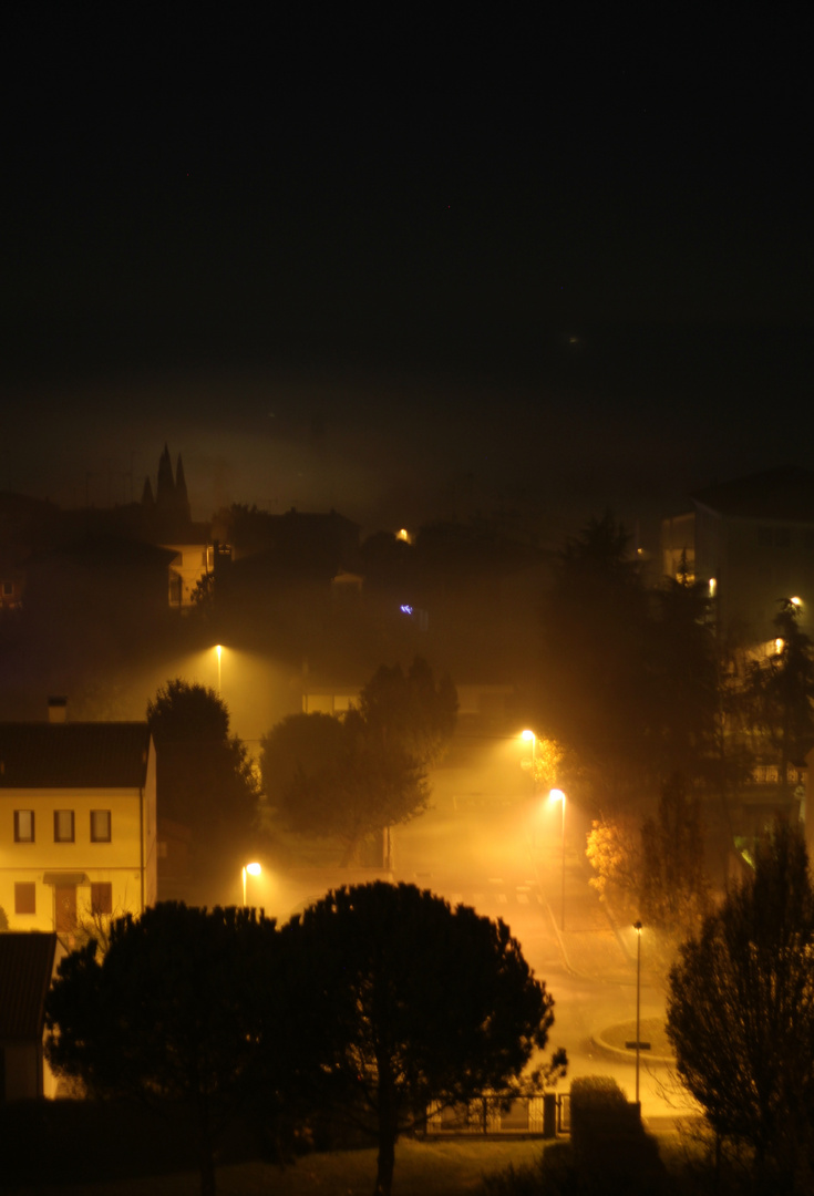 A foggy night