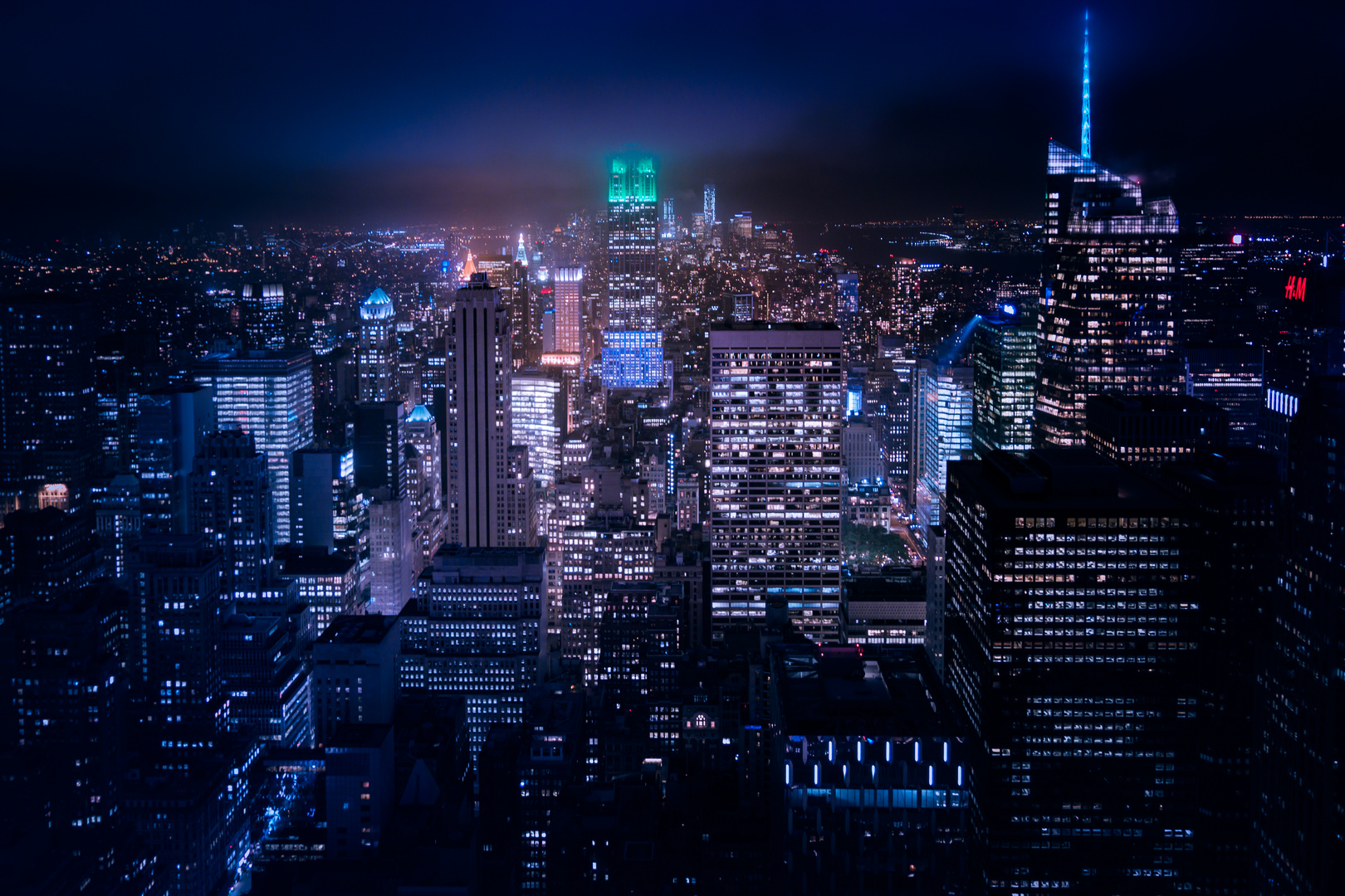 A foggy view from the Rockefeller Center