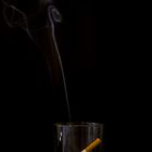 A glass of smoke - at night