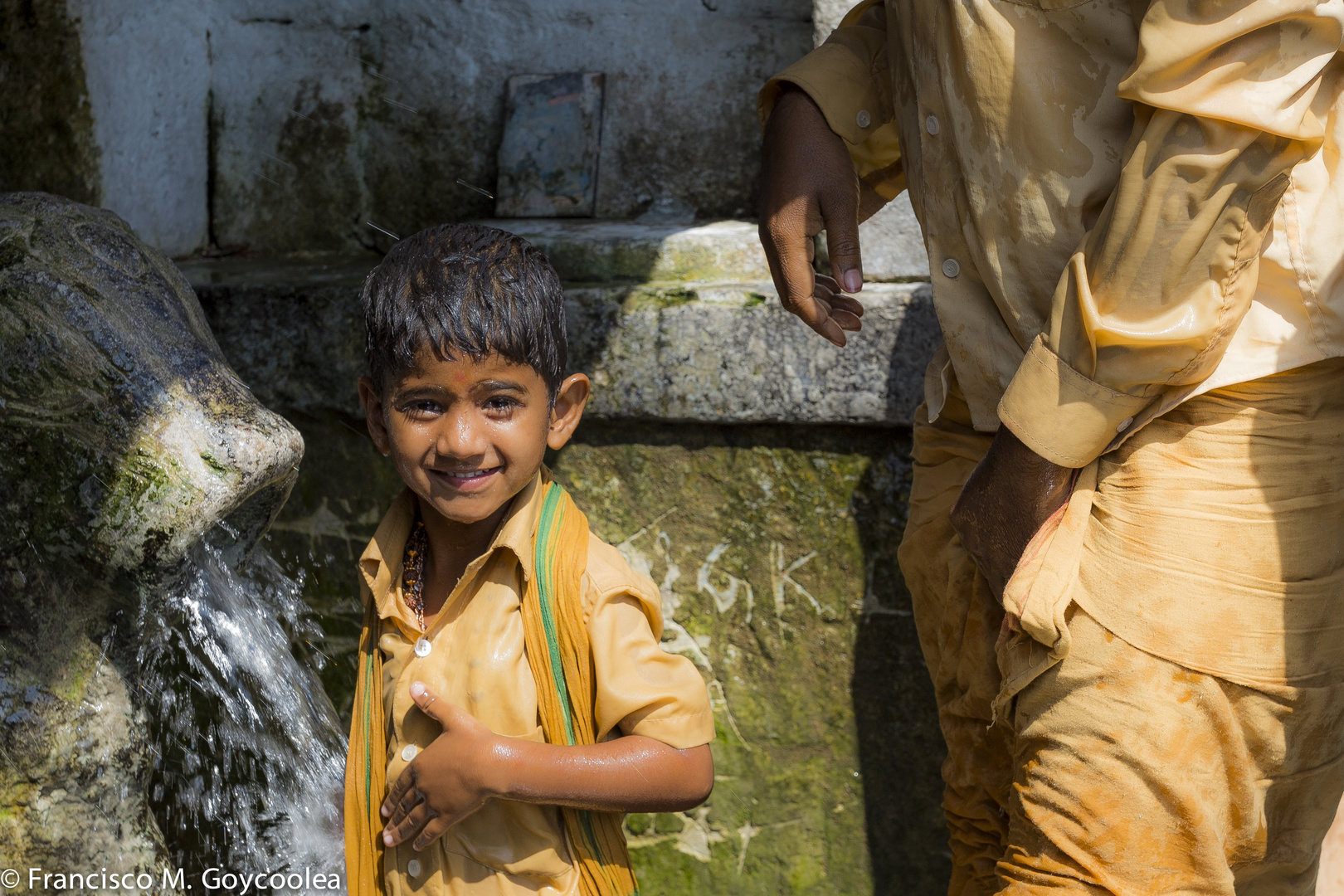 A happy child in Yaganti Temple