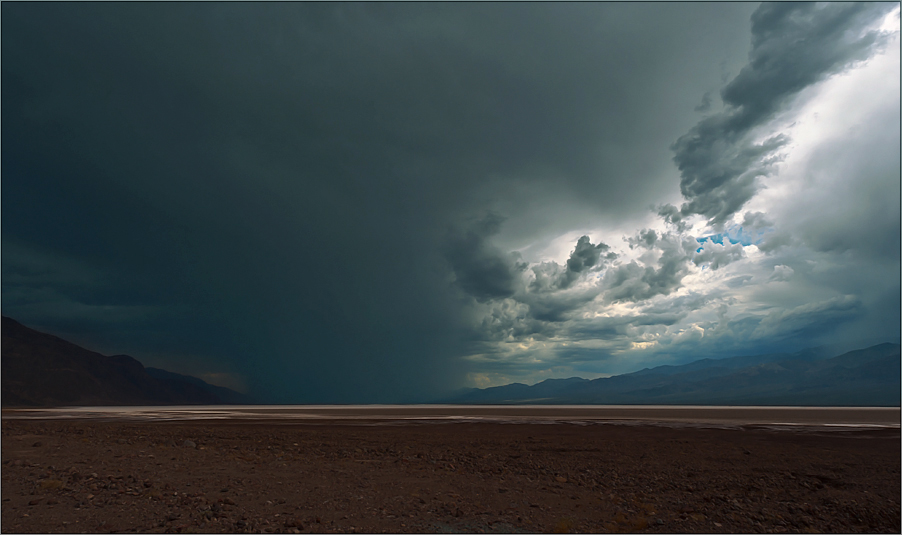 a heavy thunderstorm blustered over the hottest, driest and lowest spot in northamerica