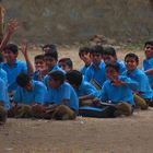 A l'école du village, campagne du Rajasthan.