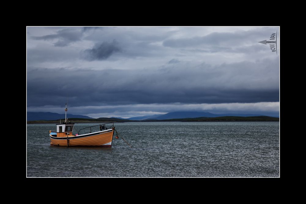 a lonely fishing boat