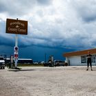 A lonely gas station in the Rocky Mountains ( USA)