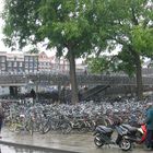 A lot of bicycles