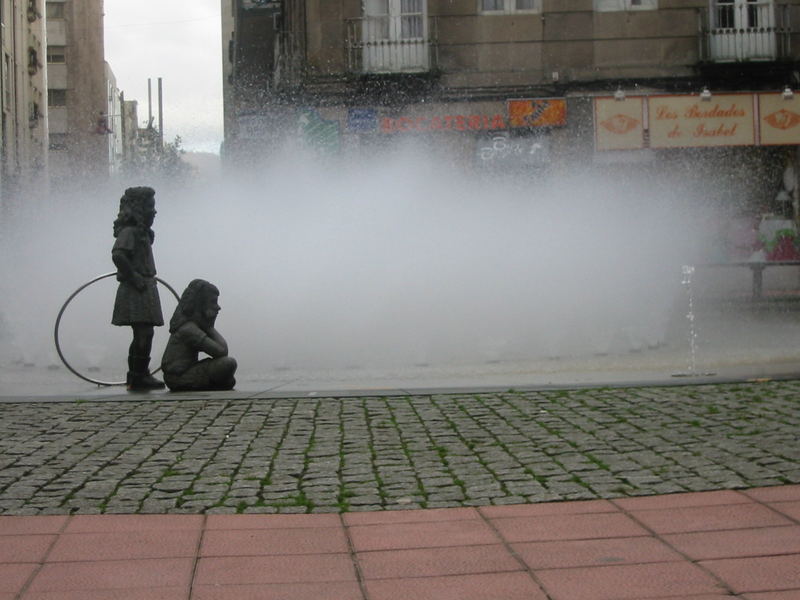 A lovely fountain in Pontevedra, Galicia Spain