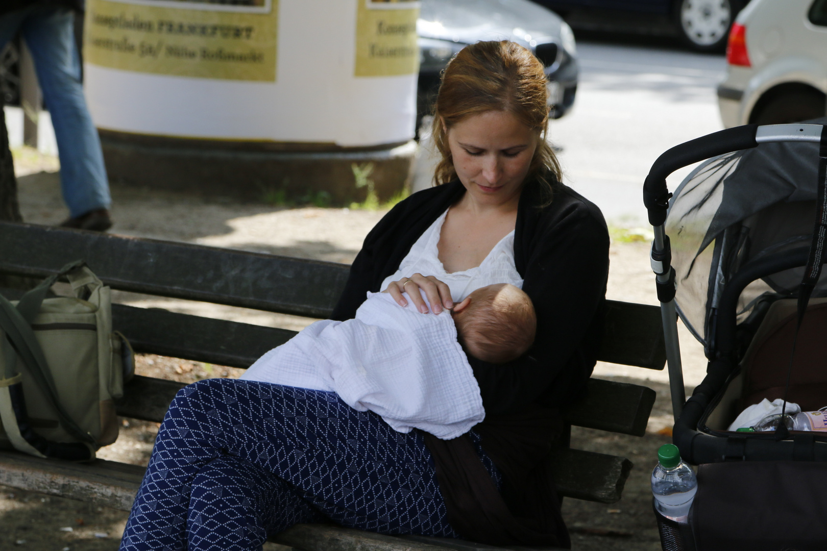 A lucky mother with baby