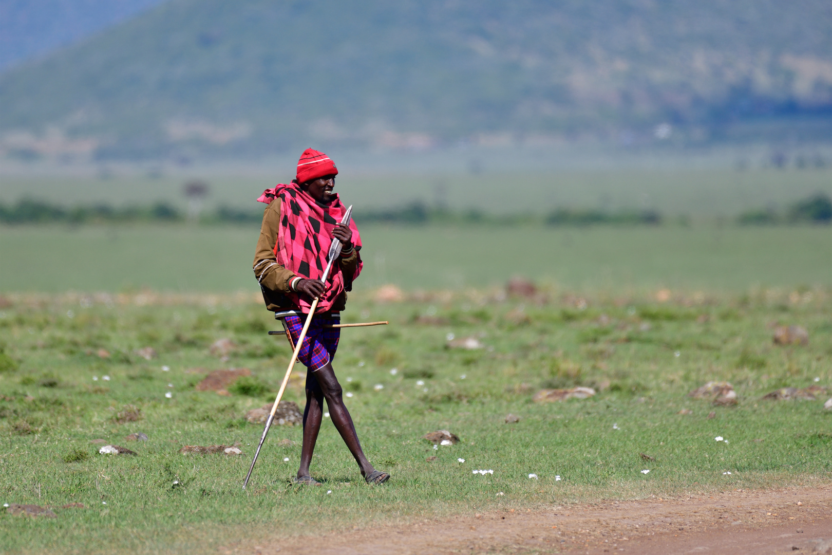 A Maasai herder at work