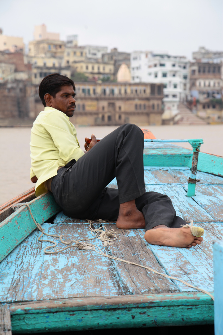 A man on his boat