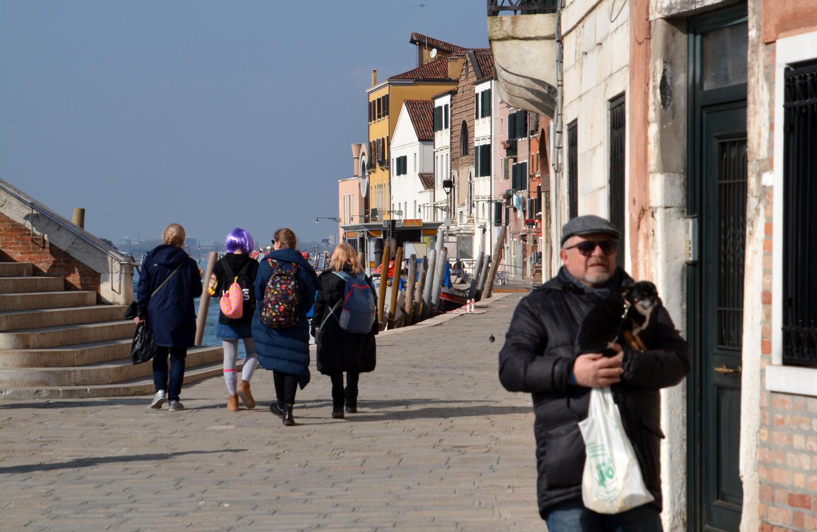 A man with a dog