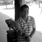 A Mayan Boy With Iguana