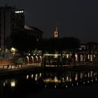 A Milano, la Darsena col campanile di Sant'Eustorgio