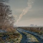 A misty and cold rural area