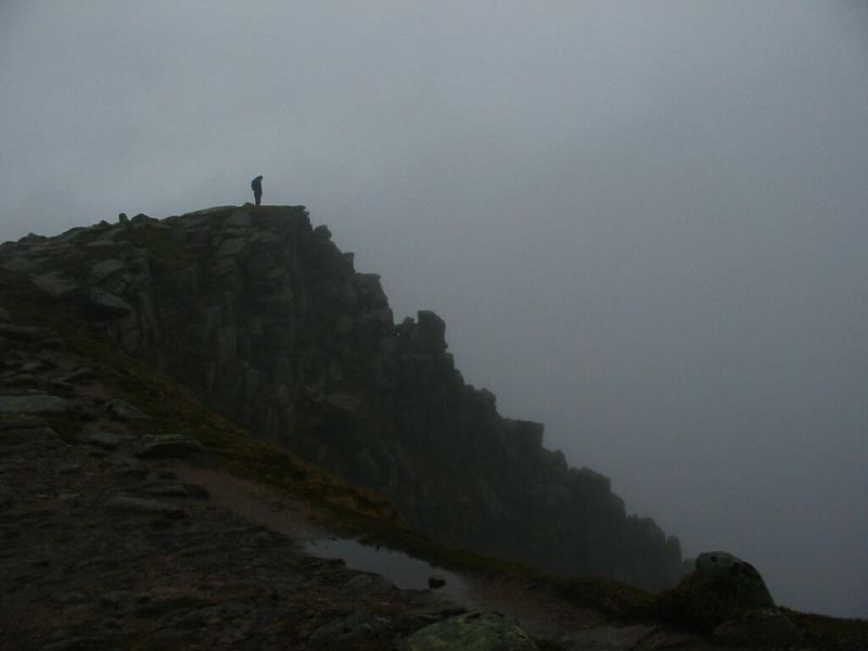 A misty day with hillwalker in Glen Feshie, May 2005