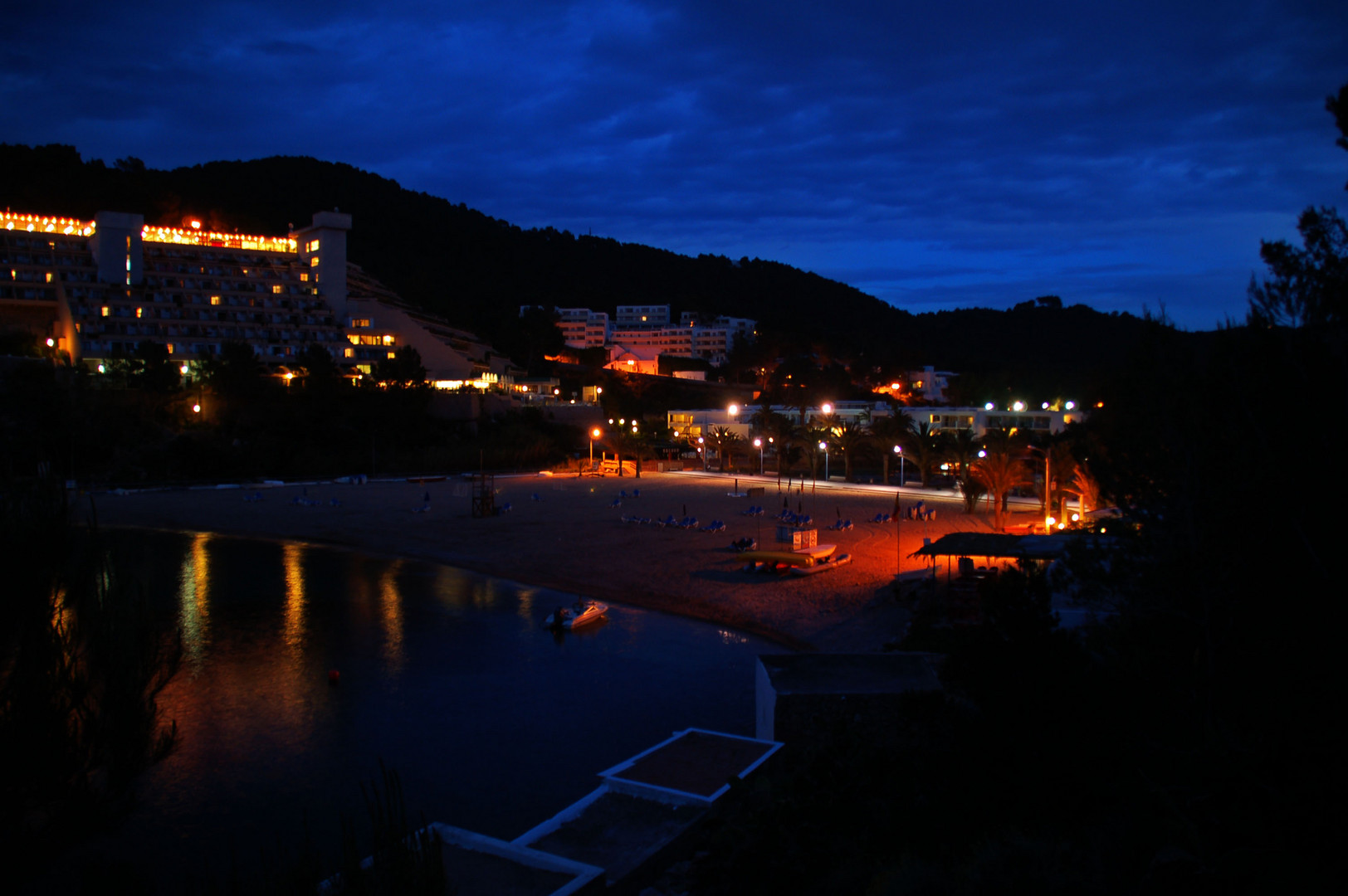 a nice beach at night