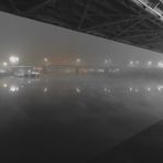 A Night at the Harbour - bridges in the fog