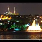 A night scene in Goldenhorn, Istanbul.