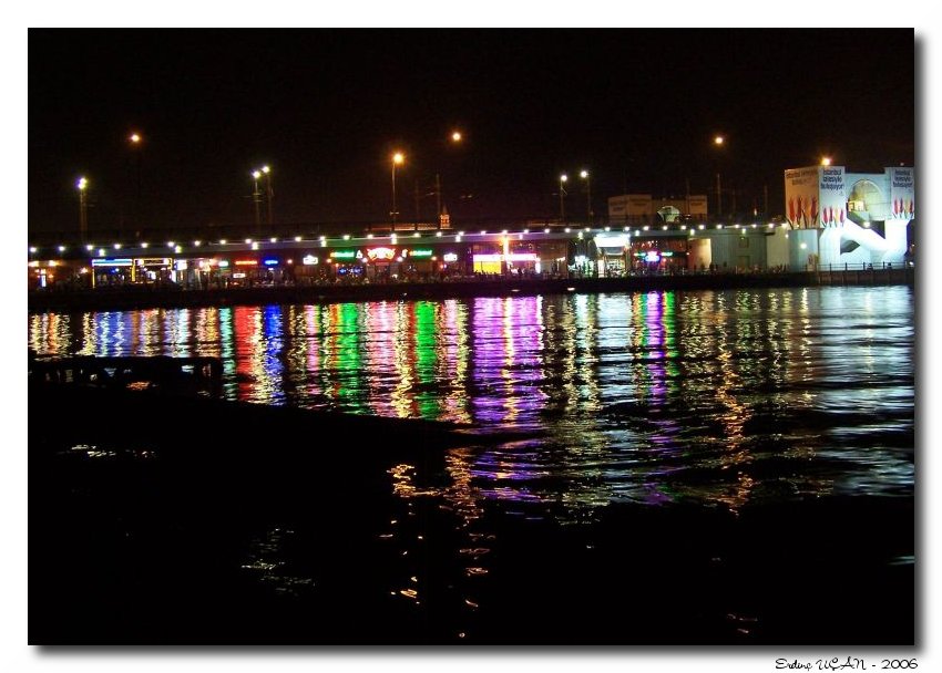 A night scene of Galata Bridge, &#304;stanbul