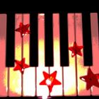 a noise of the piano is like the sound of a burning star which falls into a lake of clear cold water