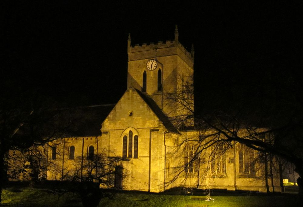 A Norman church by night