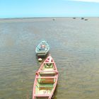 A old boat in the sea