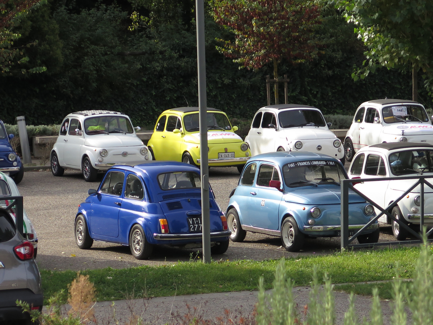 a parade of old Fiat 500