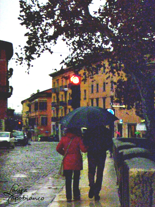 A raining day in the love town of Romeo and Juliet